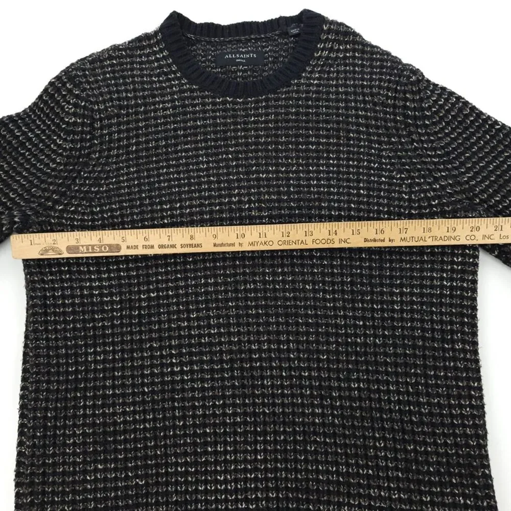 ALLSAINTS Wool Larkk Crew Sweater Chunky Knit Minimal Grunge Streetwear Indie